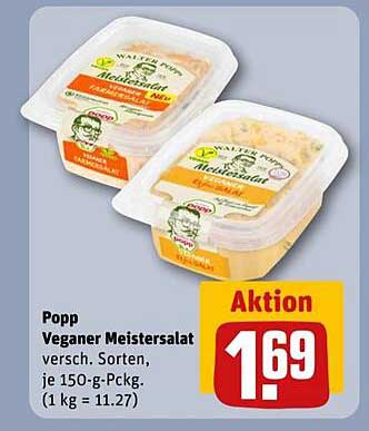 Popp Veganer Meistersalat versch. Sorten, je 150-g-Pckg.