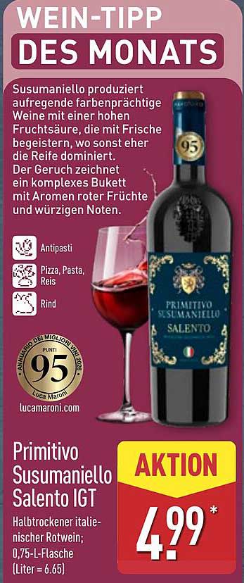 Primitivo Susumaniello Salento IGT – Wein-Tipp des Monats