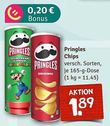 Pringles Chips versch. Sorten, je 165-g-Dose