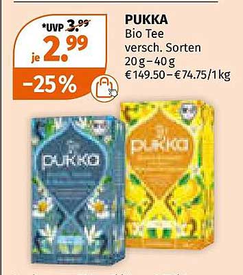 PUKKA Bio Tee in verschiedenen Sorten - nur 2,99 €