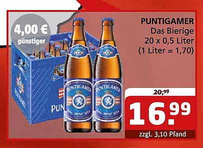 PUNTIGAMER Das Bierige 20 x 0,5 Liter