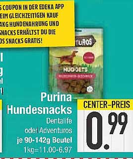 Purina Hundesnacks Dentastix oder AdvenTuros 90-142g Beutel