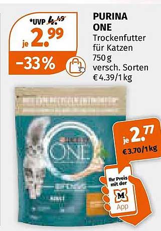PURINA ONE Trockenfutter für Katzen 750 g - Angebot