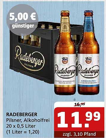 RADEBERGER Pilsner, Alkoholfrei 20 x 0,5 Liter