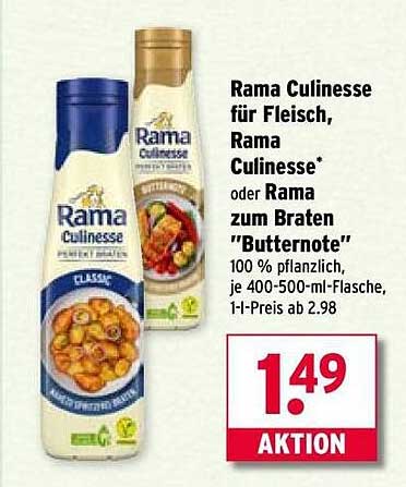 Rama Culinesse für Fleisch, Rama Culinesse* oder Rama zum Braten "Butternote"