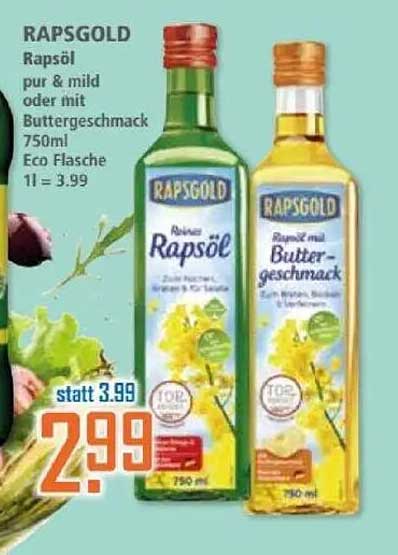 RAPSGOLD Rapsöl pur & mild oder mit Butterschmack 750ml