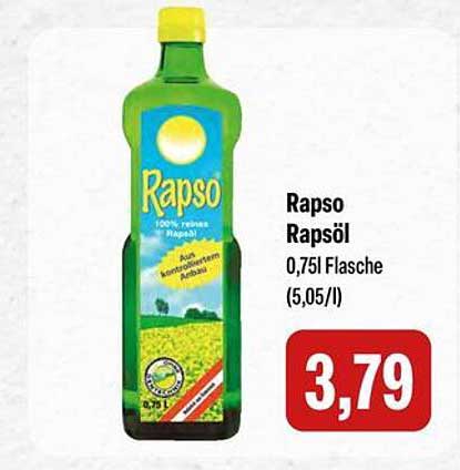 Rapso Rapsöl 0,75L Flasche