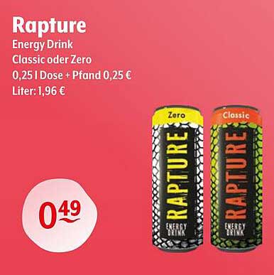 Rapture Energy Drink Classic oder Zero