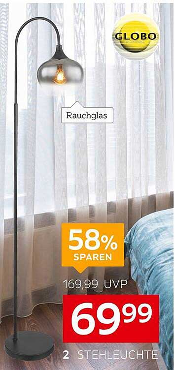 Rauchglas Stehleuchte von Globo - 58% sparen!