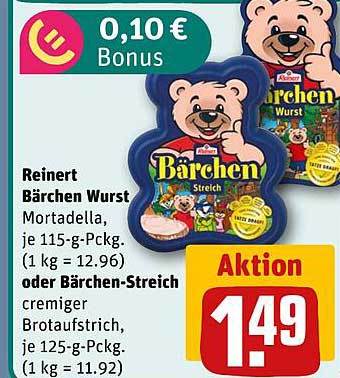 Reinert Bärchen Wurst - Mortadella und Bärchen-Streich