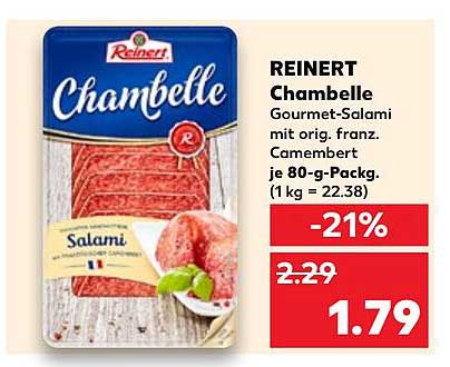 REINERT Chambelle Gourmet-Salami mit orig. franz. Camembert je 80-g-Packung