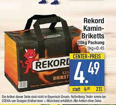 Rekord Kamin-Briketts 10kg Packung