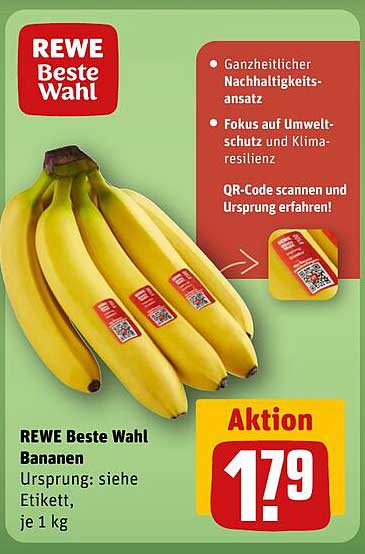 REWE Beste Wahl Bananen, je 1 kg