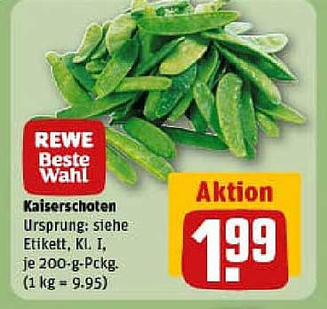 REWE Beste Wahl Kaiserschoten 200 g – Aktionspreis nur 1,99 €