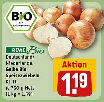 REWE Bio Gelbe Speisezwiebeln Kl. II – Aktion vom 29.09. bis 04.10.