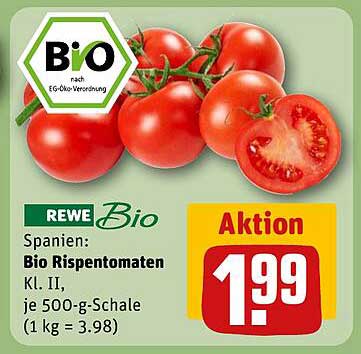 REWE Bio Rispentomaten Kl. II, je 500-g-Schale