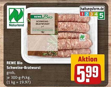 REWE Bio Schweine-Bratwurst grob