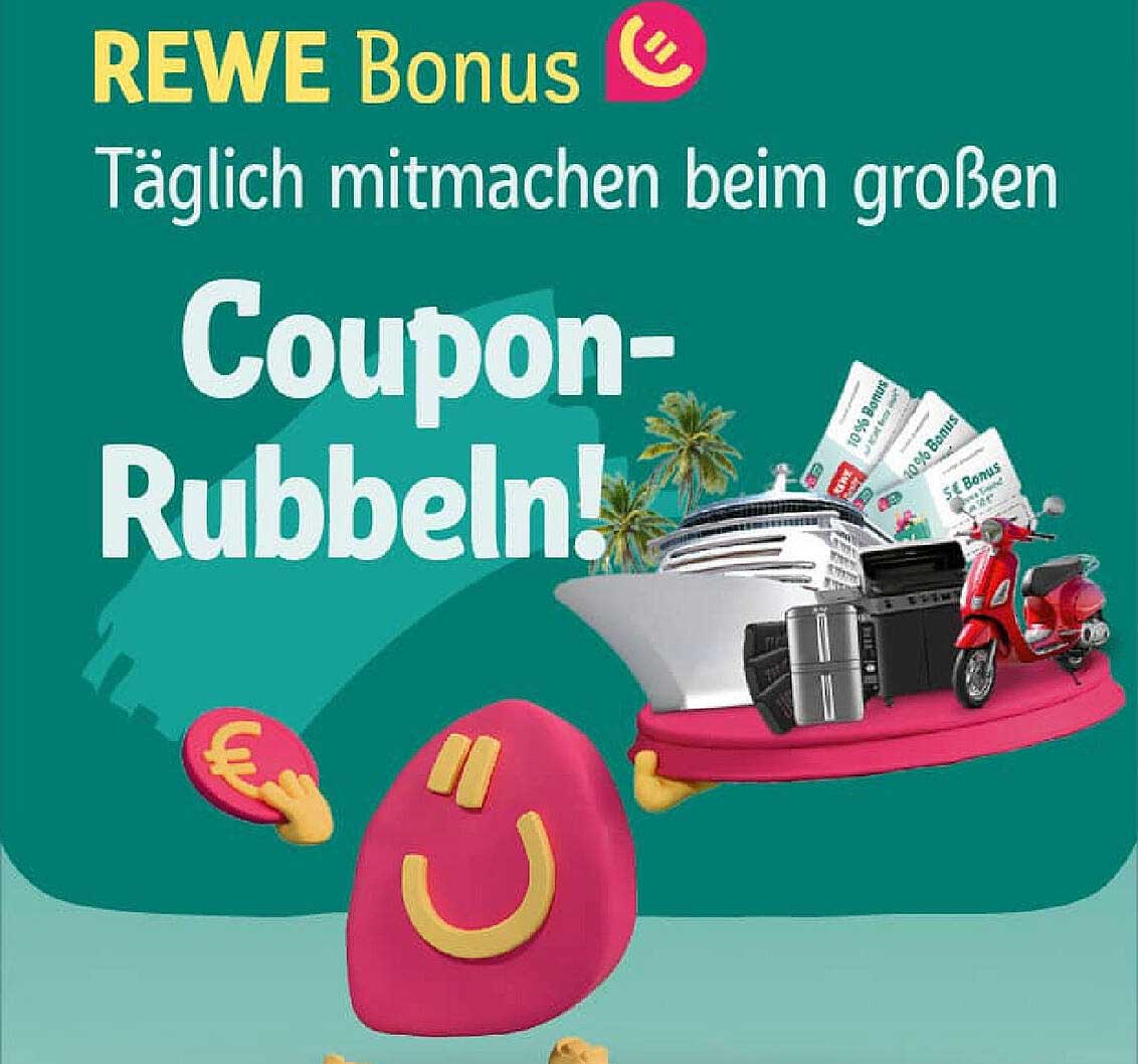 REWE Bonus: Täglich mitmachen beim großen Coupon-Rubbeln!