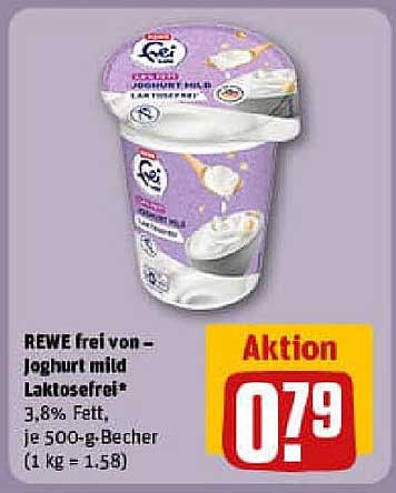 REWE frei von – Joghurt mild laktosefrei 500 g