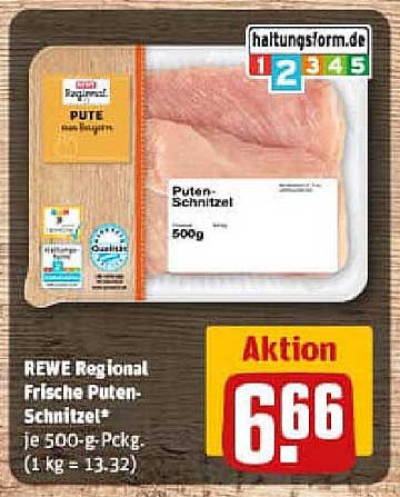 REWE Regional Frische Puten-Schnitzel - je 500-g-Pckg.