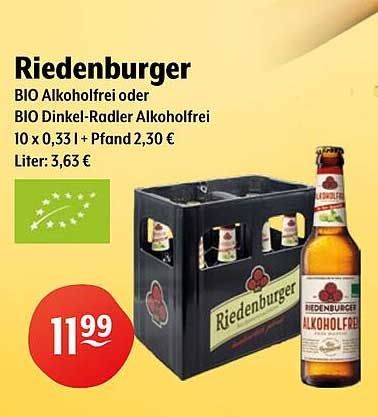 Riedenburger BIO Alkoholfrei oder BIO Dinkel-Radler Alkoholfrei