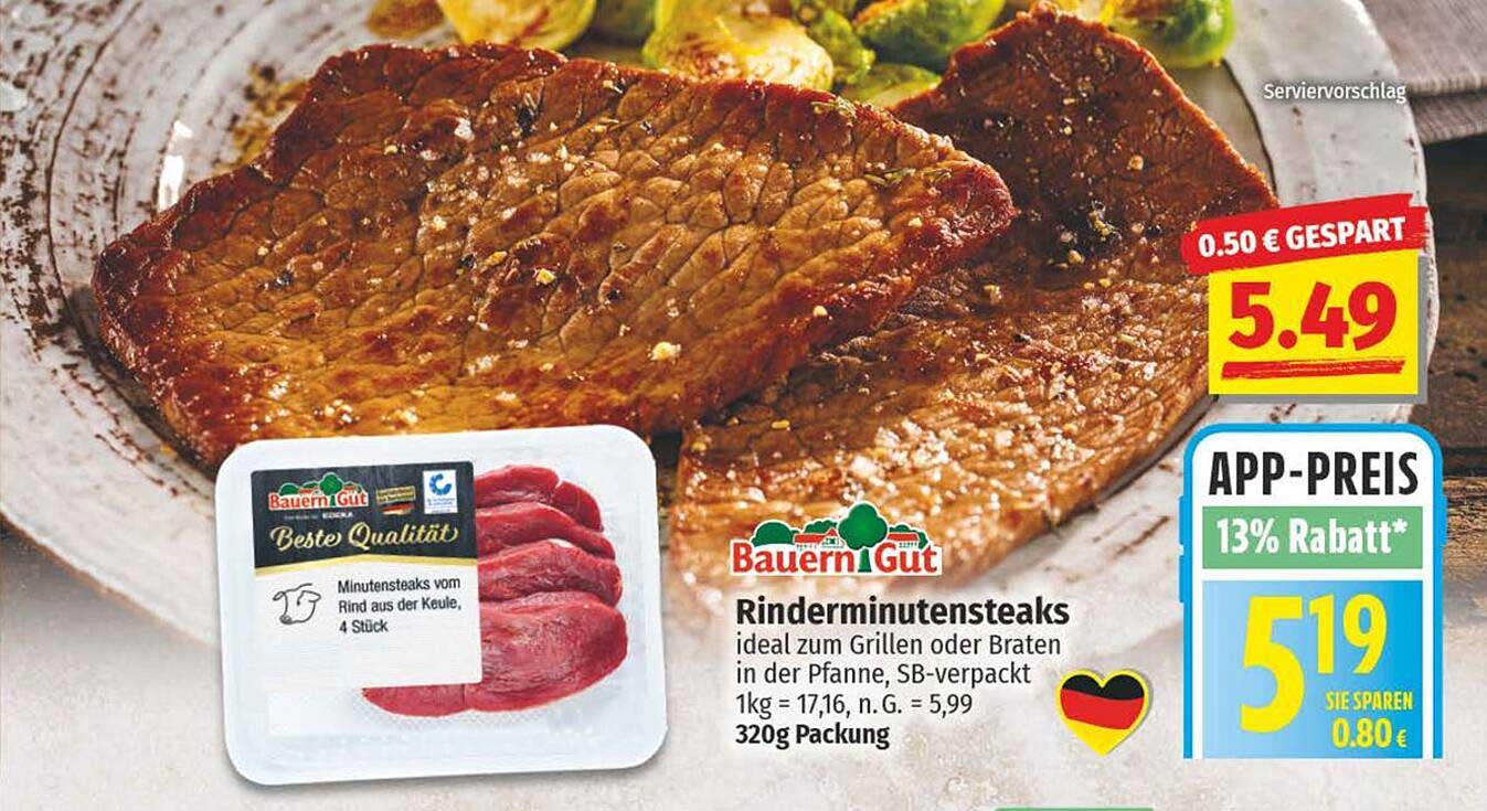 Rinderminutensteaks - ideal zum Grillen oder Braten