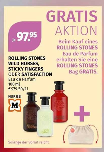 ROLLING STONES Wild Horses, Sticky Fingers oder Satisfaction Eau de Parfum 100 ml