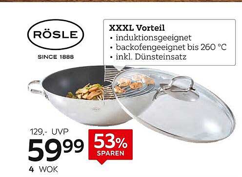 RÖSLE Wok 4 - Induktions- und Backofen geeignet