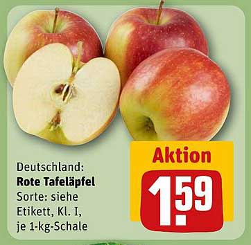 Rote Tafeläpfel (Kl. I, je 1-kg-Schale)