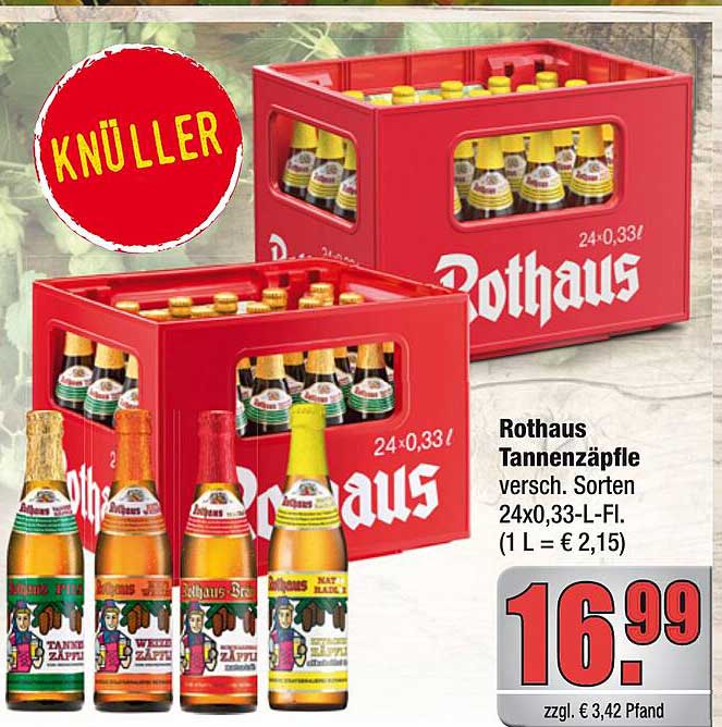 Rothaus Tannenzäpfle 24x0,33 L - Sortiment