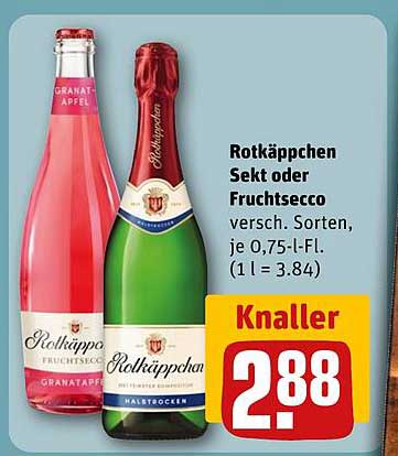 Rotkäppchen Sekt oder Fruchtsecco 0,75 l für nur 2,88 €