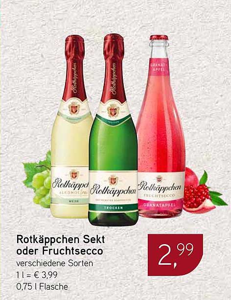 Rotkäppchen Sekt oder Fruchtsecco - verschiedene Sorten