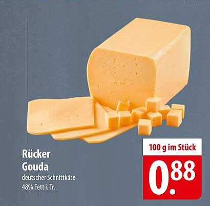 Rücker Gouda deutscher Schnittkäse 48% Fett i. Tr.