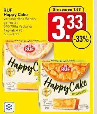 RUF Happy Cake – verschiedene Sorten, gefroren, 540-700g Packung