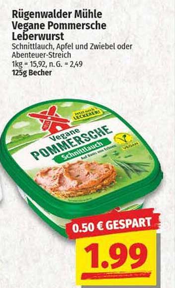 Rügenwalder Mühle Vegane Pommersche Leberwurst