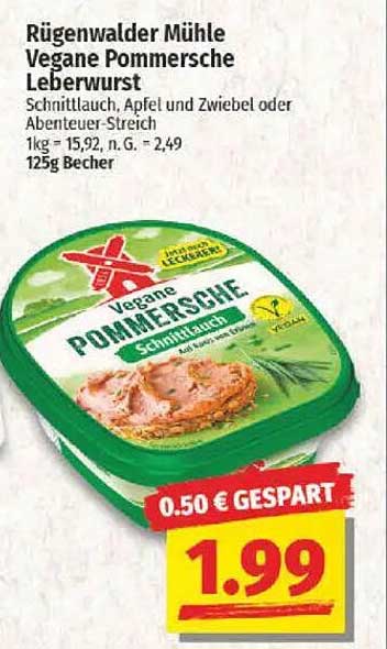 Rügenwalder Mühle Vegane Pommesche Leberwurst