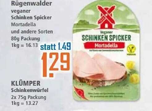 Rügenwalder vegane Schinken Spicker Mortadella 80g
