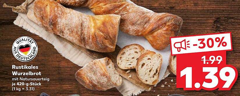 Rustikales Wurzelbrot mit Sauerteig je 420-g-Stück
