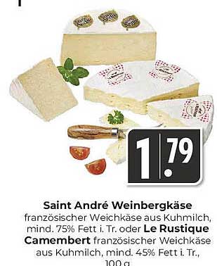 Saint André Weinbergkäse 100 g für nur 1,79 €