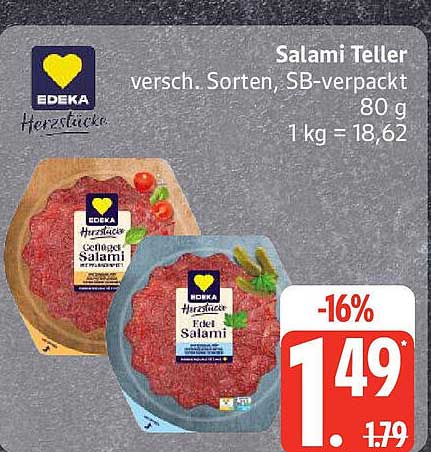 Salami Teller - verschiedene Sorten, SB-verpackt
