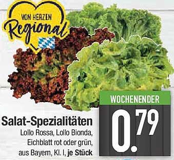 Salat-Spezialitäten: Lollo Rossa, Lollo Bionda und Eichblatt