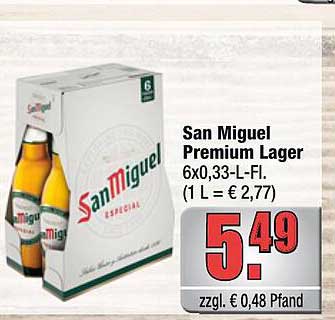San Miguel Premium Lager 6x0,33-L-Fl.