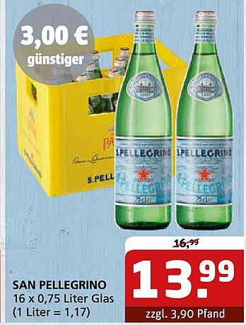 SAN PELLEGRINO 16 x 0,75 Liter Glas