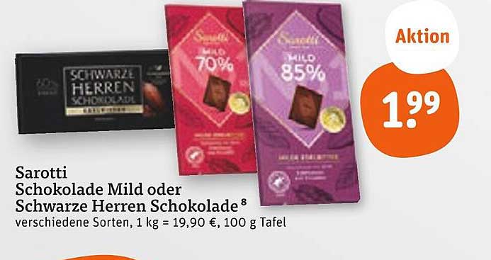 Sarotti Schokolade Mild oder Schwarze Herren Schokolade
