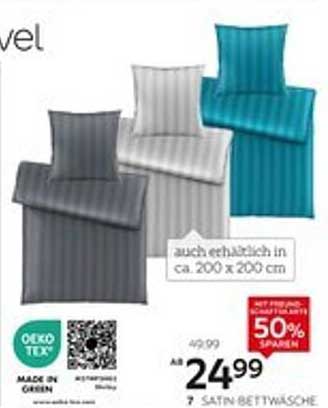 Satin Bettwäsche-Set 200 x 200 cm von XXXLutz - 50% sparen!