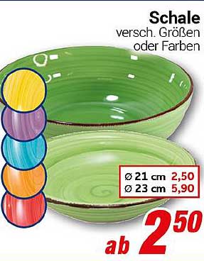 Schale in verschiedenen Größen oder Farben