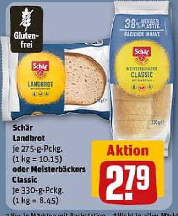 Schär Landbrot oder Meisterbäckers Classic - Glutenfrei