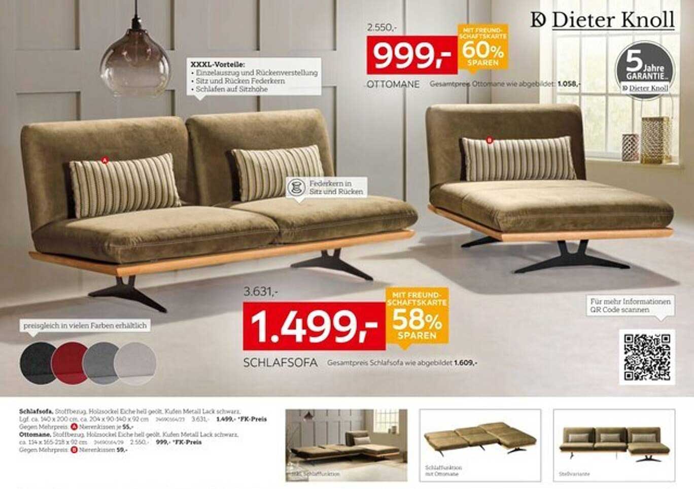 Schlafsofa Dieter Knoll - Komfort und Stil vereint