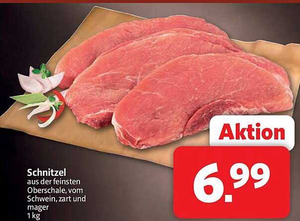 Schnitzel aus der feinen Oberschale, vom Schwein, zart und mager, 1 kg