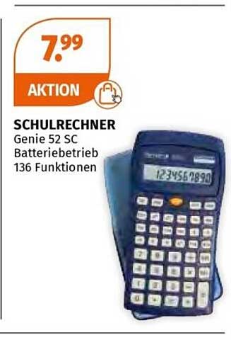 SCHULRECHNER Genie 52 SC - Batteriebetrieb, 136 Funktionen